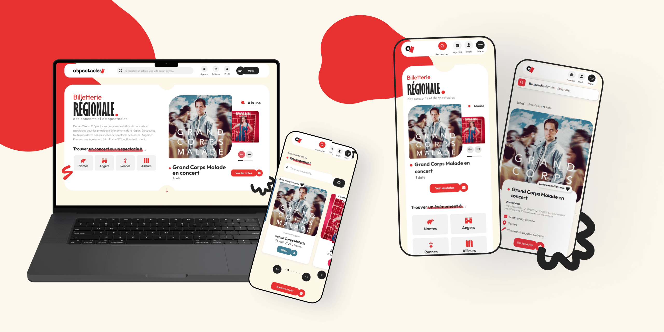 Maquettes du site d'O'Spectacles