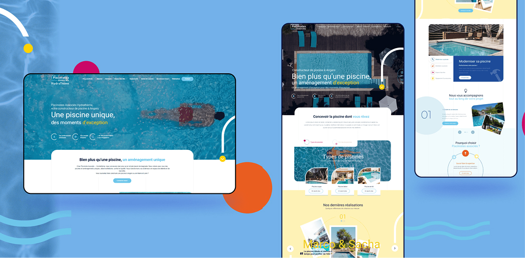 Maquettes du site de Piscinistes Associés