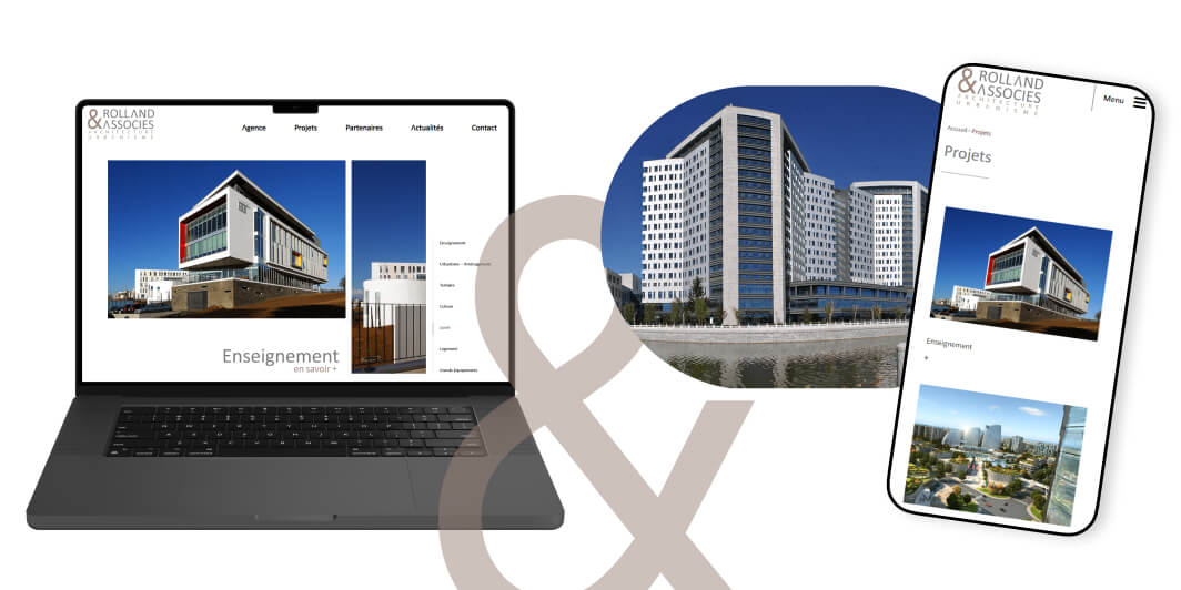 Maquettes du site de Rolland et Associés