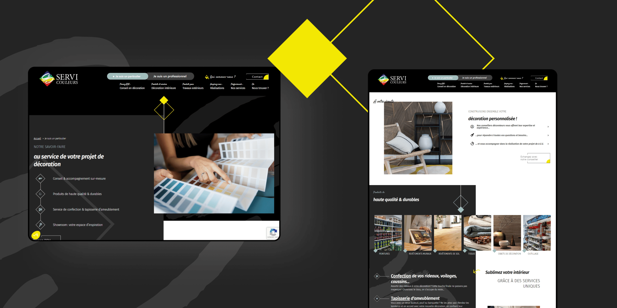 Maquettes du site de Servi Couleurs