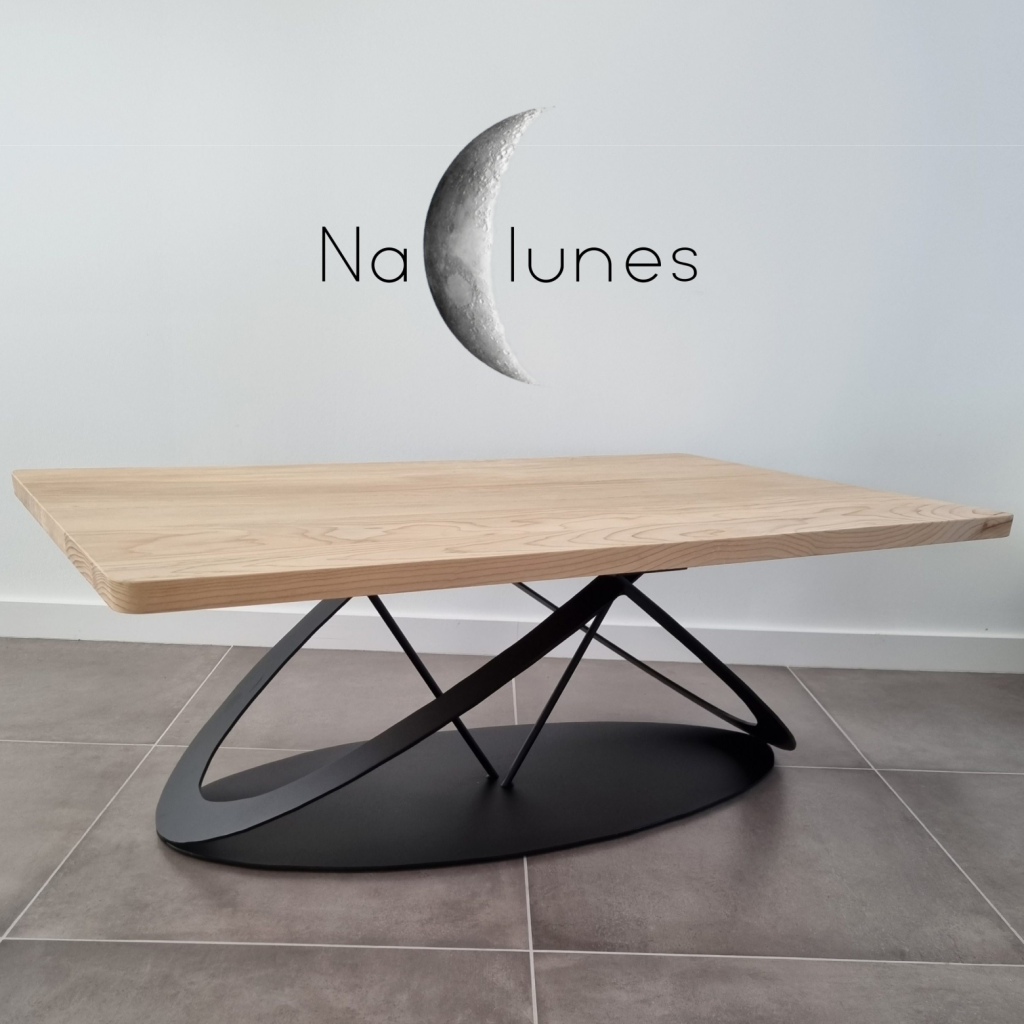 Table basse en bois et en métal