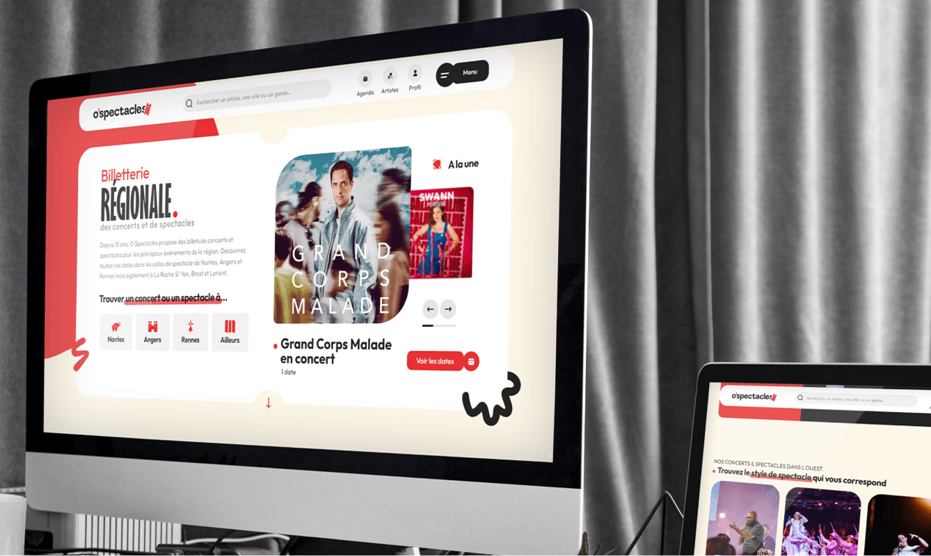 Maquettes du site d'O'Spectacles
