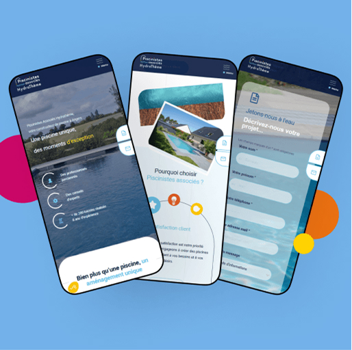 Maquettes du site de Piscinistes Associés