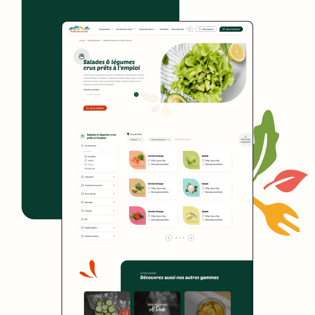 Maquettes du site de Rosée des Champs