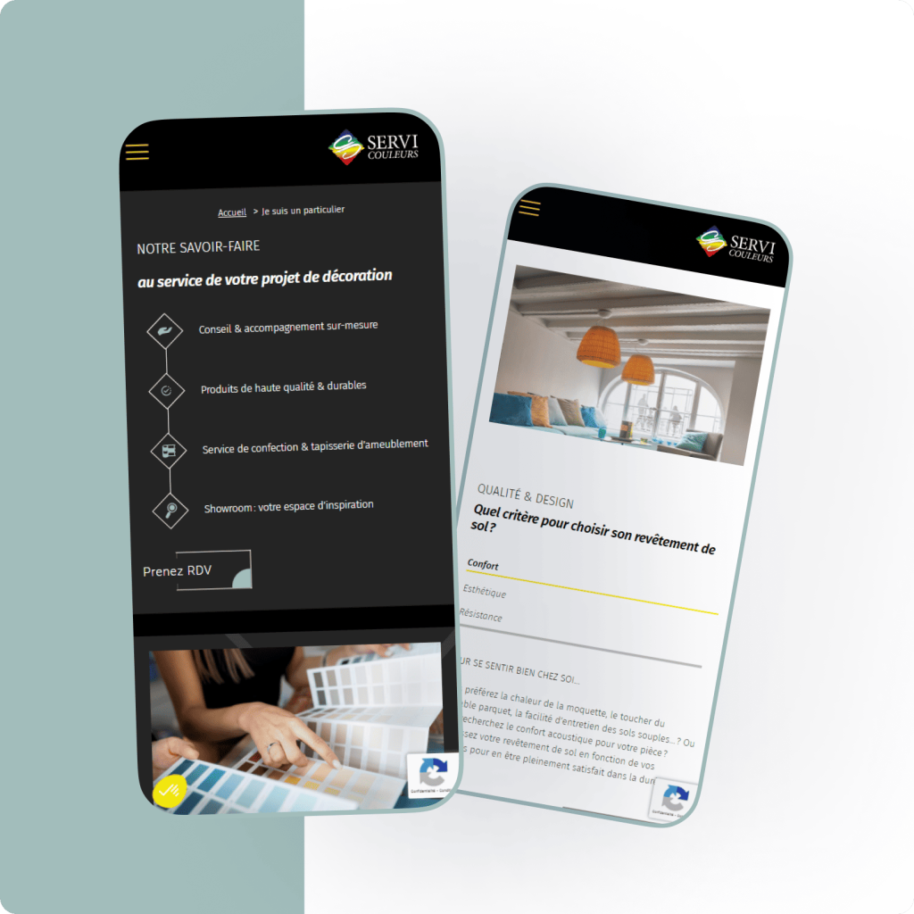 Maquettes du site de Servi Couleurs